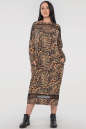 Платье оверсайз черного с оранжевым цвета 2711.17 No1|интернет-магазин vvlen.com