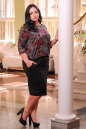 Платье футляр бордового c черным цвета 2296.17/23.78  No0|интернет-магазин vvlen.com