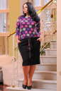 Платье футляр сиреневого с черным цвета 2296.17/23.78 |интернет-магазин vvlen.com