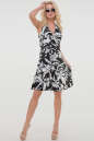Летнее платье с расклешённой юбкой черного с белым цвета 447-1.17 No0|интернет-магазин vvlen.com