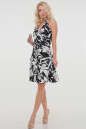 Летнее платье с расклешённой юбкой черного с белым цвета 447-1.17 No2|интернет-магазин vvlen.com