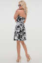 Летнее платье с расклешённой юбкой черного с белым цвета 447-1.17 No3|интернет-магазин vvlen.com