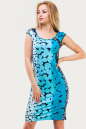Летнее платье футляр синего тона цвета 1555.33 No0|интернет-магазин vvlen.com