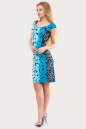 Летнее платье футляр синего тона цвета 1555.33 No4|интернет-магазин vvlen.com