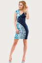 Летнее платье футляр синего тона цвета 1558.33 No1|интернет-магазин vvlen.com