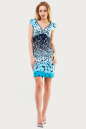 Летнее платье футляр синего тона цвета 1565.33 No1|интернет-магазин vvlen.com
