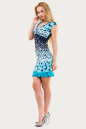 Летнее платье футляр синего тона цвета 1565.33 No2|интернет-магазин vvlen.com