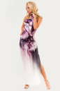 Вечернее платье футляр серого с розовым цвета 1557.33 No0|интернет-магазин vvlen.com