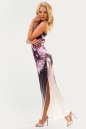 Вечернее платье футляр серого с розовым цвета 1557.33 No1|интернет-магазин vvlen.com