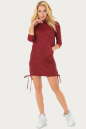 Спортивное платье  бордового цвета 150br No1|интернет-магазин vvlen.com