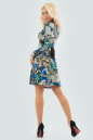 Повседневное платье трапеция серого с голубым цвета 706.17 No1|интернет-магазин vvlen.com