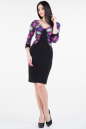 Повседневное платье футляр черного с сиреневым цвета 909.1 No0|интернет-магазин vvlen.com