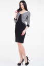 Повседневное платье футляр черного с белым цвета 909.1 No0|интернет-магазин vvlen.com