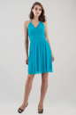 Коктейльное платье с пышной юбкой бирюзового цвета 804.10|интернет-магазин vvlen.com