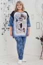Женский костюм большего размера джинса цвета 1026п-1 No0|интернет-магазин vvlen.com