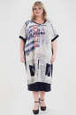 Платье белого с синим цвета 1059й-1  No0|интернет-магазин vvlen.com