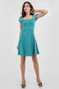 Коктейльное платье с расклешённой юбкой бирюзового цвета 514.6|интернет-магазин vvlen.com