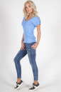 Женская футболка голубого цвета 790.17 No2|интернет-магазин vvlen.com