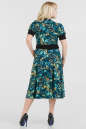 Летнее платье с расклешённой юбкой морской волны с желтым цвета 611.17-13 No2|интернет-магазин vvlen.com