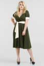Летнее платье с расклешённой юбкой хаки цвета 611.2 No0|интернет-магазин vvlen.com