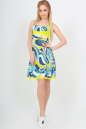 Летнее платье с расклешённой юбкой голубого тона цвета 459.22 No1|интернет-магазин vvlen.com