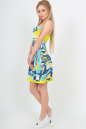 Летнее платье с расклешённой юбкой голубого тона цвета 459.22 No2|интернет-магазин vvlen.com