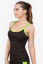 Майка для фитнеса черного с зеленым цвета 2356.67 No1|интернет-магазин vvlen.com