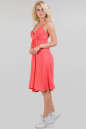 Летнее платье с расклешённой юбкой кораллового цвета 1337.17 No1|интернет-магазин vvlen.com