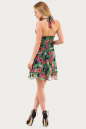 Летнее платье с расклешённой юбкой зеленого с розовым цвета 1007.7 No3|интернет-магазин vvlen.com
