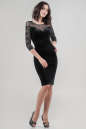 Коктейльное платье футляр черного цвета 2644.26|интернет-магазин vvlen.com