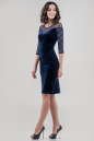 Коктейльное платье футляр синего цвета 2644.26 No1|интернет-магазин vvlen.com
