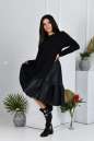 Платье трапеция черного цвета 764  No0|интернет-магазин vvlen.com
