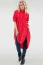 Повседневное платье рубашка красного цвета 075-1 No1|интернет-магазин vvlen.com