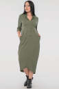 Повседневное платье  мешок хаки цвета 2539-3.101 No2|интернет-магазин vvlen.com