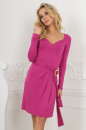 Повседневное платье с юбкой тюльпан малинового цвета 733.17 No0|интернет-магазин vvlen.com
