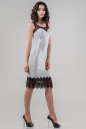 Коктейльное платье футляр серебристого цвета 2641.98 No1|интернет-магазин vvlen.com