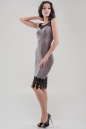 Коктейльное платье футляр серебристо-бордового цвета 2641.98 No1|интернет-магазин vvlen.com