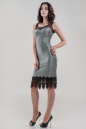 Коктейльное платье футляр серебристо-зеленого цвета 2641.98 No1|интернет-магазин vvlen.com