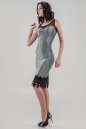 Коктейльное платье футляр серебристо-зеленого цвета 2641.98 No2|интернет-магазин vvlen.com
