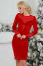 Коктейльное платье футляр красного цвета 2457.26 No2|интернет-магазин vvlen.com