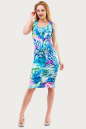 Летнее платье футляр сиреневого с голубым цвета 1301.33 No1|интернет-магазин vvlen.com