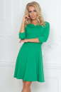 Повседневное платье с расклешённой юбкой зеленого цвета 2483.47 No0|интернет-магазин vvlen.com