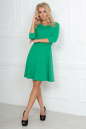 Повседневное платье с расклешённой юбкой зеленого цвета 2483.47 No1|интернет-магазин vvlen.com