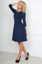 Повседневное платье с расклешённой юбкой темно-синего цвета 2483.47 No2|интернет-магазин vvlen.com