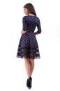 Коктейльное платье с расклешённой юбкой синего в горох цвета 1487.45d5 No4|интернет-магазин vvlen.com