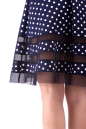 Коктейльное платье с расклешённой юбкой синего в горох цвета 1487.45d5 No5|интернет-магазин vvlen.com