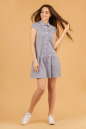 Повседневное платье рубашка полоски синей цвета 2329.9 d17 No4|интернет-магазин vvlen.com