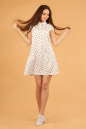 Повседневное платье рубашка белого с красным цвета 2329.9 d17 No5|интернет-магазин vvlen.com