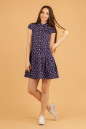 Повседневное платье рубашка синего в горох цвета 2329.9 d17 No1|интернет-магазин vvlen.com