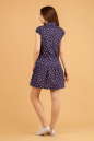 Повседневное платье рубашка синего в горох цвета 2329.9 d17 No3|интернет-магазин vvlen.com